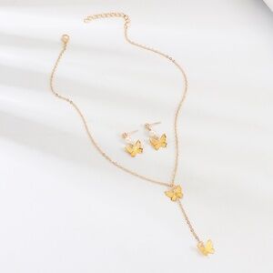 *IDA* 3-Pc Gold Butterfly Fashion Jewelry Set